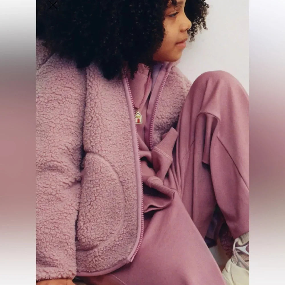 Zara Sherpa Fleece Hoodie Jacket